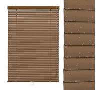 Venetian Blinds Easy Fit Blackout Window Shutters Twist Open/Close for Home Office Brown 92cm W x 122cm H Stylish Light Control & Privacy