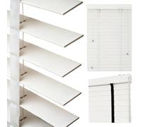 Venetian Blinds Faux Wood Blinds Horizontal Blind 40cm 55cm 60cm 70cm Window Curtians Horizontal Smooth Shutters for Kitchen Indoor Living Room(White)