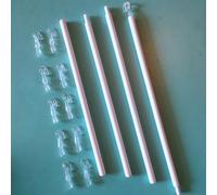 Venetian Blinds Pull Rod 117cm Adjustable Extension Pole with Hooks PP Splicing Turnbar Set for Opener Home Office Bedroom