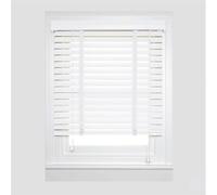 Venetian Blinds Wooden, 50cm 60cm 70cm 80cm 90cm 100cm 115cm Wide Horizontal Blinds, Real Wood Venetian Shades for Windows, Blackout/Heat Insulation Shutters Curtains(White)