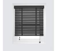Venetian Blinds Wooden, 50cm 60cm 70cm 80cm 90cm 100cm 115cm Wide Horizontal Blinds, Real Wood Venetian Shades for Windows, Blackout/Heat Insulation Shutters Curtains(Black)