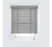 Venetian Blinds Wooden, 50cm 60cm 70cm 80cm 90cm 100cm 115cm Wide Horizontal Blinds, Real Wood Venetian Shades for Windows, Blackout/Heat Insulation Shutters Curtains(Gray)