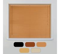 VENETIAN BLINDS Woodgrain Effect PVC Multiple Colours & Sizes (45cm x 150cm, Teak)