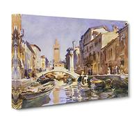 Venetian Canal By John Singer Sargent Canvas Print | Gallery Wrapped 30mm Frame Wall Art | 30x20 inches | Ready to Hang | Classic Picture | Living Room Bedroom Lounge Office