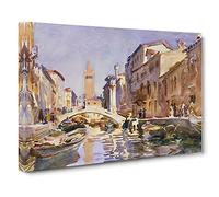 Venetian Canal By John Singer Sargent Canvas Print | Gallery Wrapped 30mm Frame Wall Art | 30x20 inches | Ready to Hang | Classic Picture | Living Room Bedroom Lounge Office