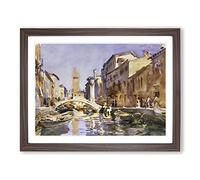 Venetian Canal By John Singer Sargent Framed Wall Art Print A2 Walnut