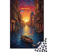 Venetian Canal Jigsaw Puzzle for Adults 1000 Piece Jigsaw Puzzle Paper Sunset Scenery Stress Relief Home Decor 38x26cm/1000pcs