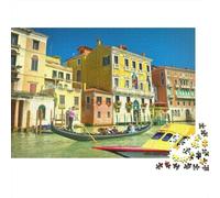 Venetian Canal Senior Puzzles 1000 Piece Recycled Colorful Buildings Jigsaw Puzzles Puzzle Game Props Family Gaming Time Educational Game Challenge Gift 52x38cm/1000pcs