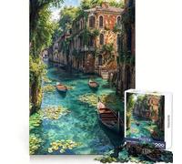 Venetian Canal with Gondolas 1000 Adult Pieces Jigsaw Puzzle Boost Memory Time Well Spent Quality Cut (38x52cm)