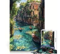 Venetian Canal with Gondolas Adult Jigsaw Puzzle1000 Pieces Memory Enhance Restful Pleasure Accurate Cut Ideal Present (50x75cm)