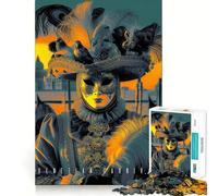 Venetian Carnival Jigsaw Puzzles 1000 Mental Focus Game Precision Cut Smooth Edges Meaningful Connection Building Game (50x75cm)