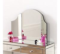 Venetian Curved Dressing Table Mirror | Vintage Vanity Mirror for Bedroom | Elegant Makeup Mirror with Stand | Decorative Tabletop Mirror
