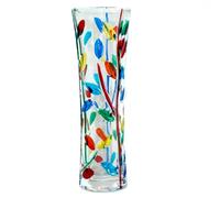 Venetian Emporium Murano Glass Vase Multi Coloured Flower Handmade Millefiori 19cm