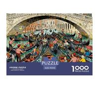 Venetian Gondola Traffic Jam Wooden Jigsaw Puzzle Waterproof 1000 Piece Puzzles for Adults Gifts Challenging And Brainteasing Educational Games