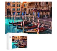 Venetian Gondolas in Las Vegas, 300 PCS Jigsaw Puzzle for Adults, New Year Puzzle Gift, for Relaxing Solo Or Group Play