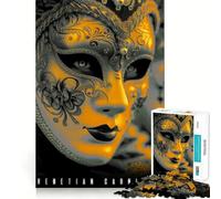 Venetian Mask 1000 Piece Jigsaw Puzzles Mind Challenge Toy High Precision Die Cut Amusing Challenge for Waiting Time (38x26cm)