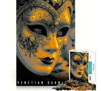 Venetian Mask 1000 Piece Jigsaws Creative Skill Toy Tight Lock No Loose Pieces Bonding Activity for Loved Ones (50x75cm)