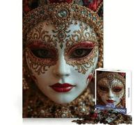 Venetian Mask Close-Up 1000 Piece Jigsaw Puzzle for Adults Strategic Think Mind Calming Fun Precise Fit (38x52cm)