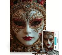 Venetian Mask Close-Up Jigsaw Puzzle 1000 Piece Creative Skill Toy Clean Cut Sturdy Components Travel-friendly Brain Game Gift (50x75cm)