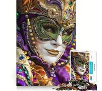 Venetian Mask Close-Up Jigsaw Puzzles 1000 Cognitive Skill Toy Smooth Burr Free Surface Relaxing Indoor Group Activity (50x75cm)
