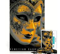 Venetian Mask Jigsaw for Adults1000 Pieces Brain Focus Game Precision Cut Smooth Edges Amusing Challenge for Waiting Time (38x52cm)