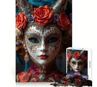 Venetian Mask with Floral Crown 1000 Adult Pieces Jigsaw Puzzle Boost Memory Time Well Spent Quality Cut (50x75cm)