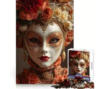 Venetian Mask with Floral Headdress Puzzles for Adults 1000 Piece Cognitive Boost Leisure Activity Nice Gift (50x75cm)