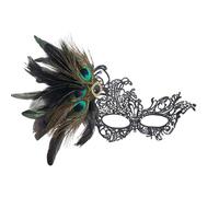Venetian Mask Women's Masquerade Mask Elegant Lace Eye Mask with Peacock Feathers and Rhinestone Gothic Half Mask Costume Carnival Costume Women's Accessory for Masquerade Ball Party Cosplay