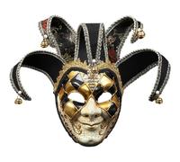 Venetian Masquerade Mask Full Face Jester Mask Carnival Costume Cosplay Dress Up Accessory for Men Performance Party