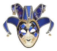 Venetian Masquerade Mask Jester Cosplay Mask Full Face Mask Carnival Costume Accessory for Performance Party Dressup