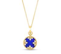 Venetian Medallion 18ct Yellow Gold Lapis Lazuli & 0.31ct Diamond Pendant