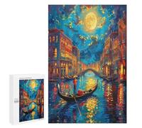 Venetian Night Scene 1000 Piece Jigsaw Puzzles Adults Kids Colored Buildings Jigsaws Afternoon Tea Companion Brainteaser Perfect Holiday Present Home Decor 1000 PCS