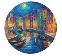 Venetian Night Scene 68 Piece Circular Puzzle Night View Town Animal Shape Learning Through Play Educational Puzzle for Kids & Adults Idea Home Decor 68 PCS
