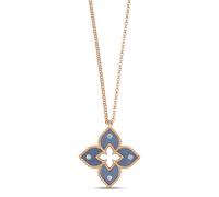 Venetian Princess 18ct Rose Gold Blue Titanium and Diamond Pendant