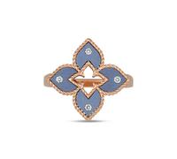 Venetian Princess 18ct Rose Gold Blue Titanium and Diamond Ring