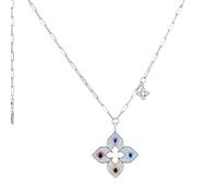 Venetian Princess 18ct White Gold Diamond & Mixed Gemstone Pendant