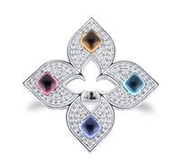 Venetian Princess 18ct White Gold Diamond & Mixed Gemstone Ring