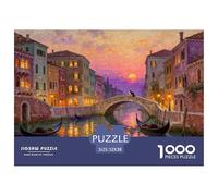 Venetian Sunset Wooden Jigsaw Puzzle Waterproof 1000 Piece Puzzles for Adults Colourful Challenging Games