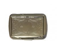 Venetian Tobacco Tin Chrome with Paper Compartment for DIY Turner Silver 9.5 x 6.5 x 2.5 cm