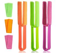 Venetian Wet Dry 3Pcs Window Blinds Cleaner Microfiber Duster 2 Pronged Washable Duster with 3 Extra Sleeves for Air Conditioner Dust(Red,orange & Green)