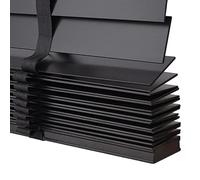 Venetian Wooden Blinds, Black, 50mm Slats, Multiple Sizes 45-140cm Wide, Solid Wood for Indoor/Outdoor, Blackout, W×H-65x130cm/25.6x51in