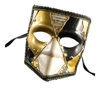 Venetians Carnivals Full Face Cover Lace Trim Vintage Contrast Color Masquerade Eyemask For Costume Parties Accessory Full Face
