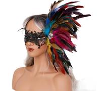 Venetians Eye Feathered Half Face Eye For Masquerades Proms Halloween Party Cosplay Photo Gift Masquerades