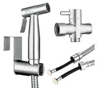 VENETIO Handheld Bidet Sprayer for Toilet Seat with Anti-leaking Hose, Toilet or Wall Mounted, Multi-function for Baby Cloth Diaper Sprayer, Shattaf Sprayer, Pets Shower - 304 Stainless Steel Material