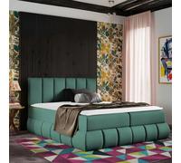 Venezia Bedroom Upholstered Storage Bed Mdf And Laminated Board Frame With Topper Bonell Springs Hr Foam 180X200 Mint