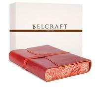 Venezia Romantica Large Leather Bound Journal, Writing Notebook, Travel Diary & Notepad, Gift Idea for Man & Woman, Including Gift Box, A5 (15x21 cm) Red