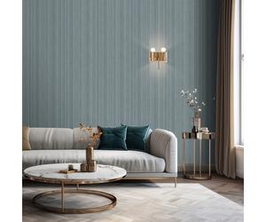 Venezia Stripe Texture Wallpaper Blue Muriva M66501