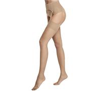 VENEZIANA NUOVA Suspender Stockings for Women's 15 Denier - Elegant Thigh High Stockings with Elastic Fabric and Reinforced Toes Area, Matte Finish Tan XL