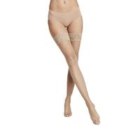 VENEZIANA NUOVA Women Hold Up Stocking 15 Denier - Self Supporting Lace Stockings with Elastic and Flexible Thigh Band, Matte Finish Nude L