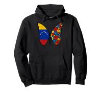 Venezuela Flag Butterfly Floral Pattern Artistic Hispanic Pullover Hoodie